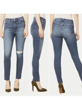 JOE’S Jeans High Rise Skinny Ankle Distressed Denim Size 26 Wheaton Blue Wash